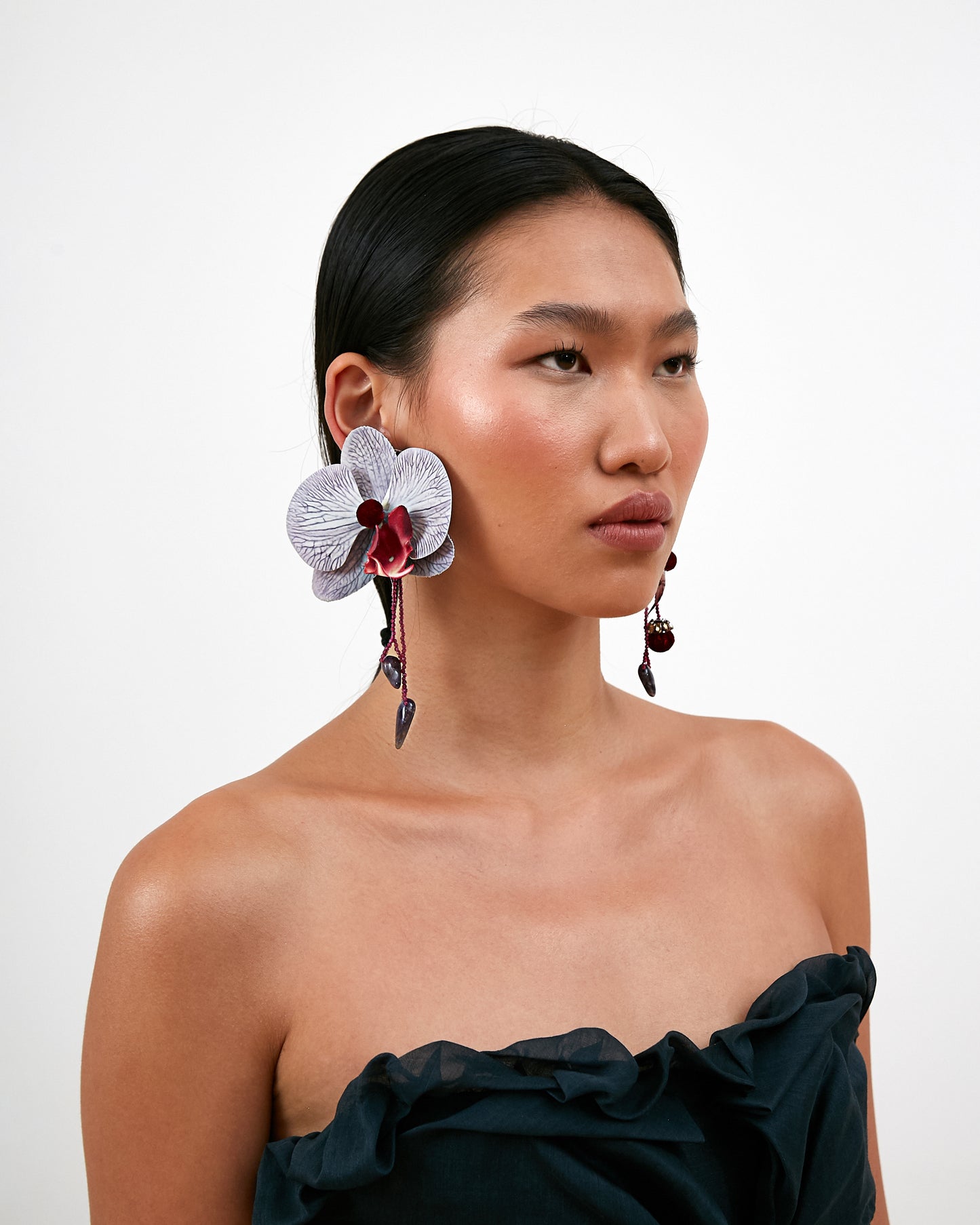 Orchid Asymmetrical Earring