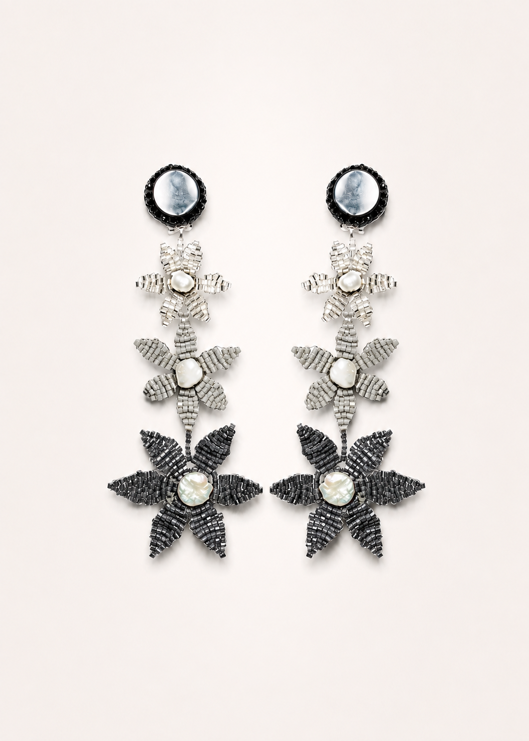 Tiered Grey Dégradé Earrings
