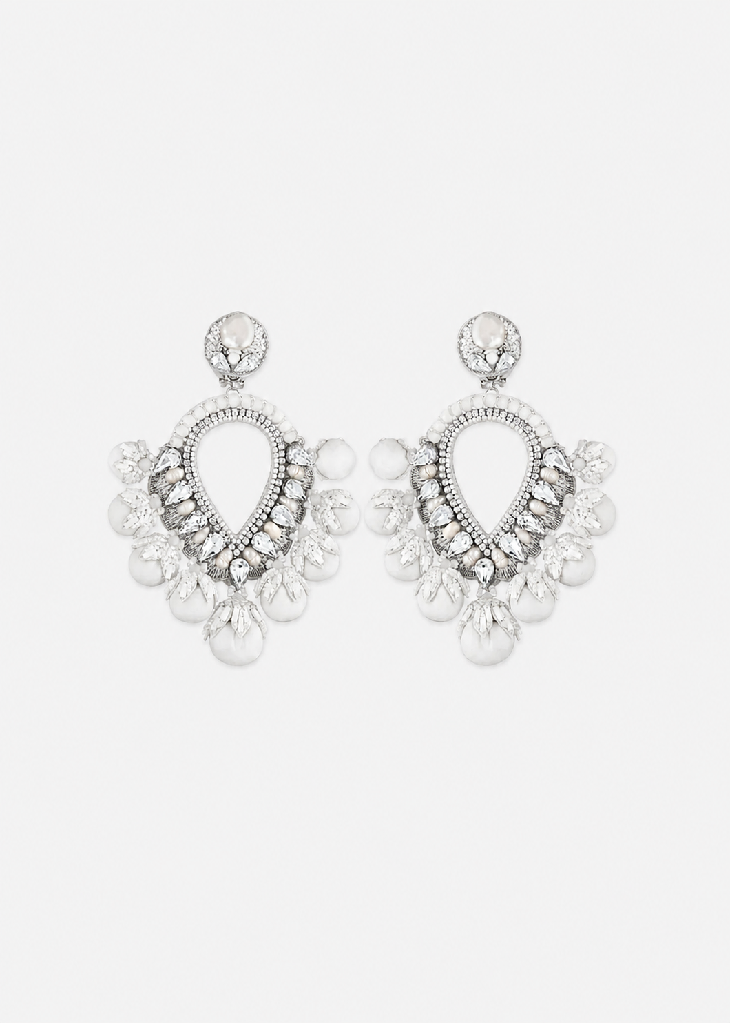 Claudette Snow Crystal Earrings
