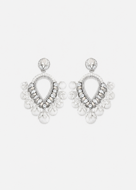 Claudette Snow Crystal Earrings