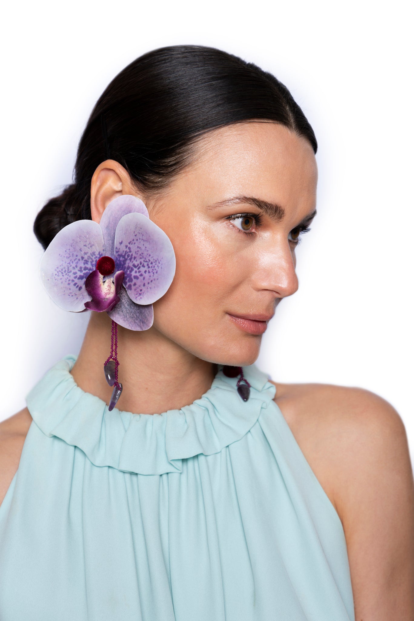 Orchid Asymmetrical Earring