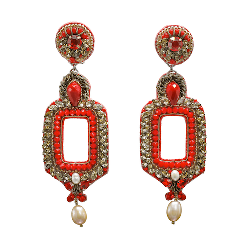 Sophia Red Vintage Earring