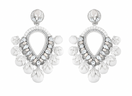 Claudette Snow Crystal Earrings